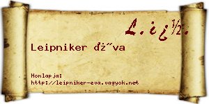 Leipniker Éva névjegykártya